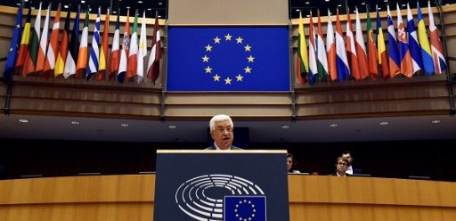 Mahmoud Abbas devant le Parlement européen le 23 juin