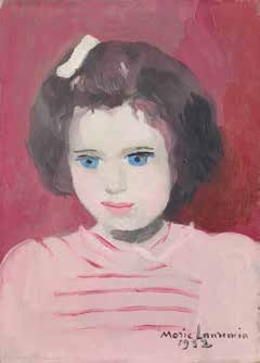 Marie Laurencin (1883-1956) Anne Sinclair à l’âge de quatre ans 1952, Huile sur toile, 27 x 22 cm Collection particulière © Fondation Foujita / ADAGP, Paris, 2016