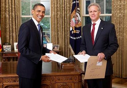 President Barack Obama during the Ambassador's Credentialing Ceremony in the Oval Office of the White House in Washington, Monday, July 20, 2009. Official White House Photo by Lawrence Jackson