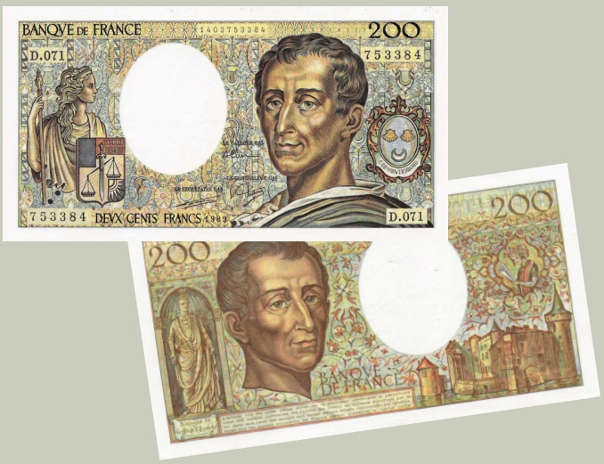 1981 > > 200 FR > > Charles de Secondat  "Montesquieu"  1689-1755 Ecrivain,philosophe