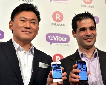 Hiroshi Mikitani, PDG Rakuten, et  Talmon Marco, PDG Viber Media