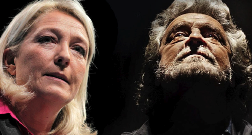 Marine Le Pen est venue saluer Beppe Grillo à la télévision italienne.