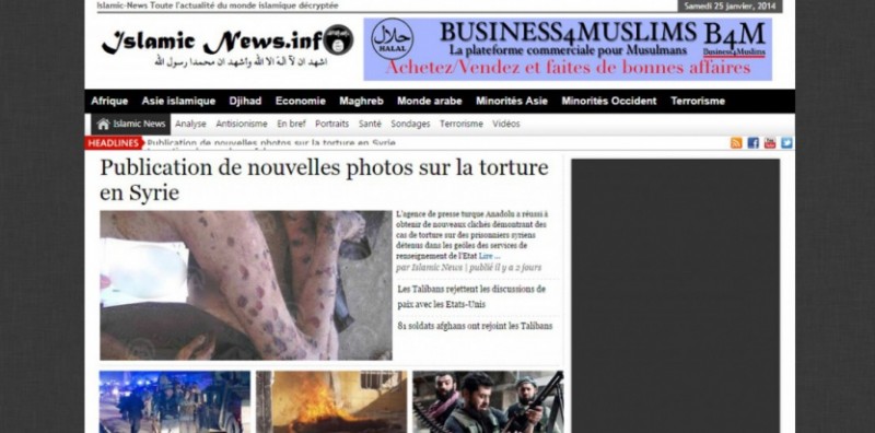 Le site islamic-news.info en janvier 2014 (Capture d'écran)