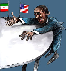 Le président Obama raillé par les caricaturistes iraniens