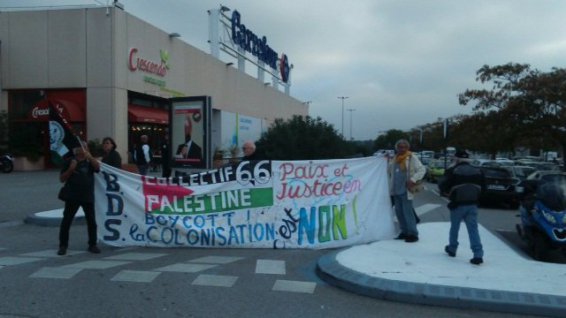 © I. Goupil | Une femme a été interpellée et placée en garde à vue lors d'une manifestation pour le boycott des produits venant d'Israël à Perpignan - 7 novembre 2015