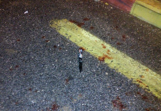 Le couteau utilisé dans l’attentat à Ariel. Crédit David Ibgui