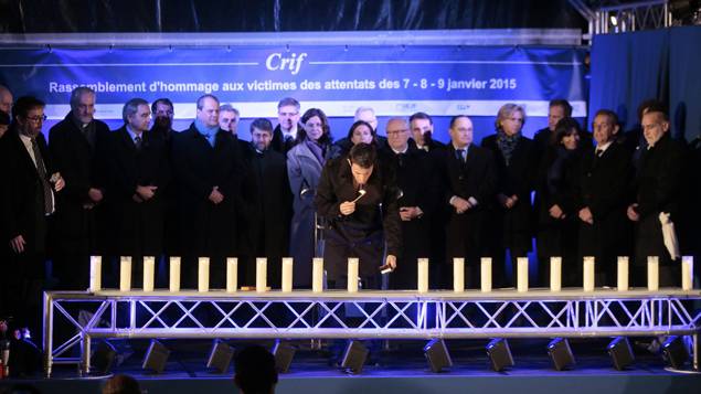 La France a rendu hommage samedi soir aux victimes de l'Hyper Cacher lors de l'attentat de janvier 2015 © MaxPPP