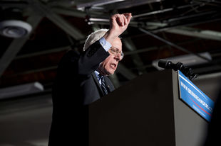 Bernie Sanders à Concord dans le New Hampshire le 9 février 2016. | DARCY PADILLA/ VU POUR "LE MONDE"