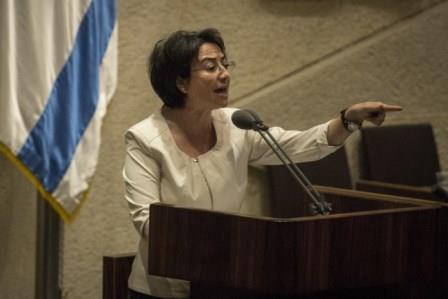 Hanin Zoabi à la Knesset (Crédit photo : Hadas Parush/Flash90)