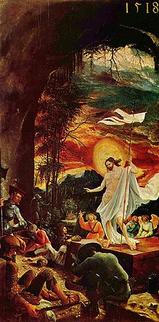 La résurrection de Jésus-Christ par Altdorfer. Wikipedia