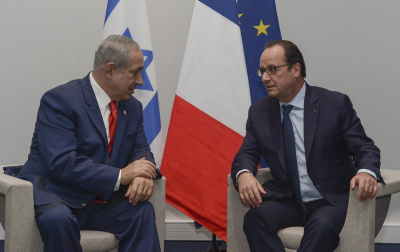 Binyamin Netanyahou et François Hollande en novembre 2015 à Paris Crédit Amos Ben Gershom/GPO