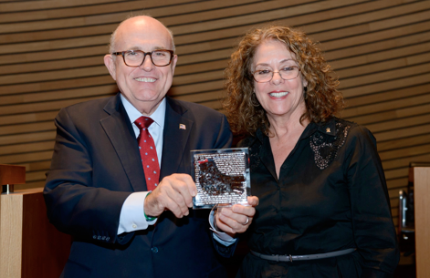 L’ancien maire de New York Rudolph Giuliani à l’Université Ben Gourion : « l’avenir de la cybersécurité est à Beer Sheva » Photo by Dani Machlis/BGU