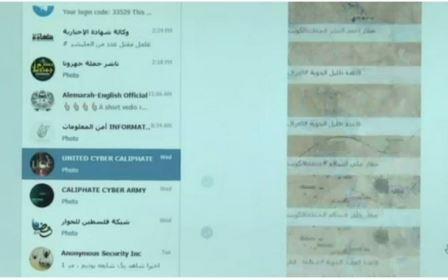 Capture du reportage de Channel 10 qui montrerait une conversation de Daech sur Telegram désignant des cibles.