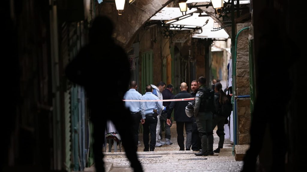 La scène de l'attentat à Jérusalem, le 21 novembre 2021. Yonatan Zindel, Flash 90